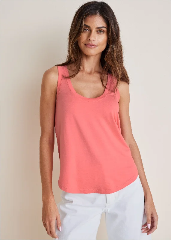 Get stylish outfits for every occasion – Shop now and save!  Scoop Neck Tank - Coral