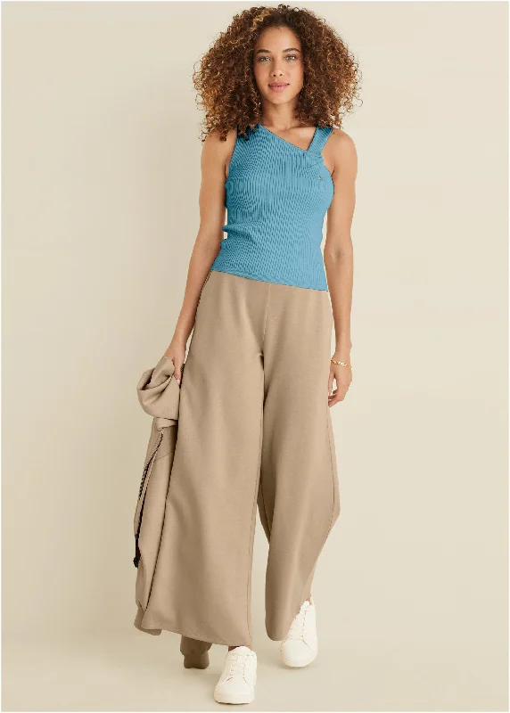 Buy more, save more –  Twist Detail Sweater Tank - Blue