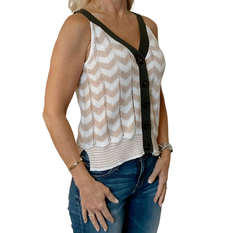 Shop the latest trends in men's clothing at unbeatable prices.  Zig Zag Sweater Tank In Latte