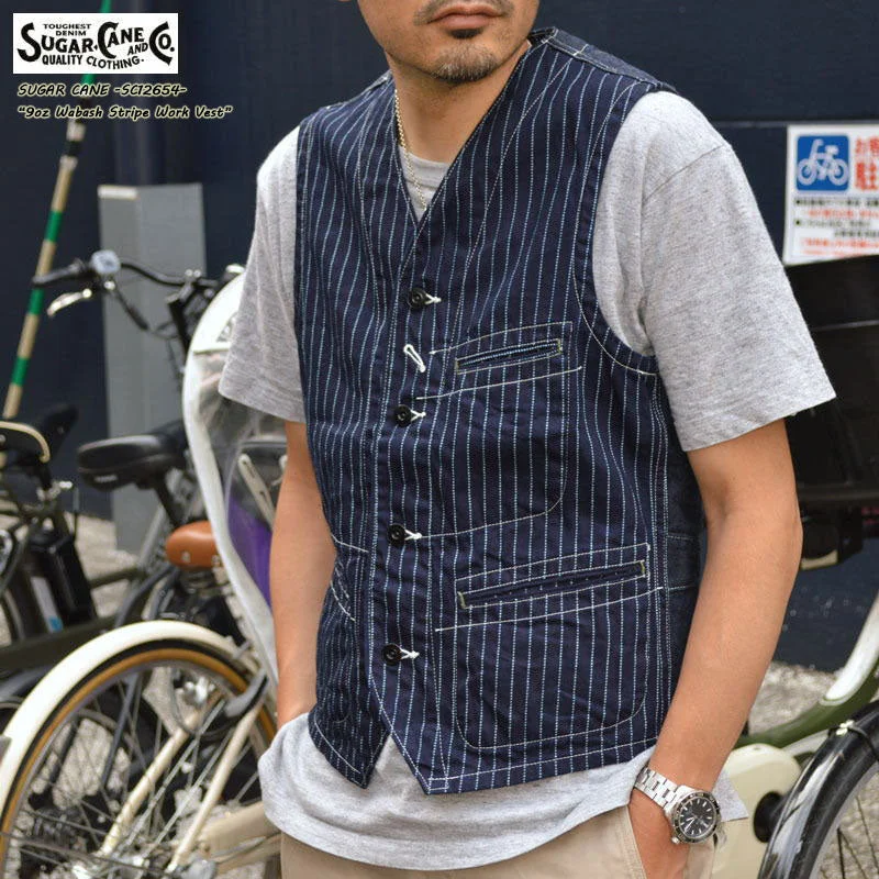 Buy now, pay later – exclusive savings on men’s clothing. SUGAR CANE "SC12654" 9oz. WABASH STRIPE WORK VEST Buy now, pay later – exclusive savings on men’s clothing. SUGAR CANE "SC12654" 9oz. WABASH STRIPE WORK VEST
