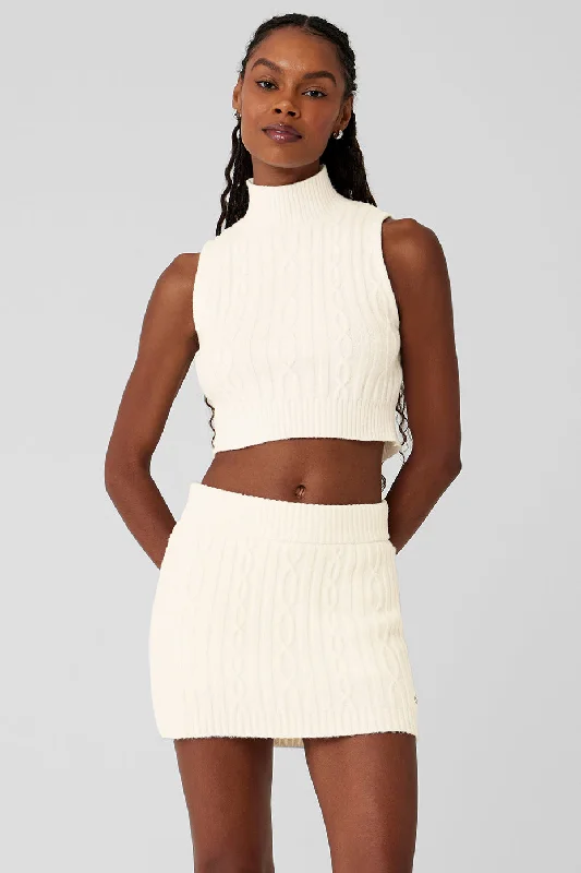 Grab your favorites before they’re gone – men’s clothing at great prices.  Cable Knit Winter Bliss Mock Neck Tank - Ivory