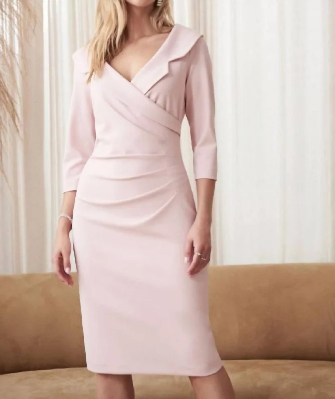 Refresh your closet with chic and comfy styles Blazer Style Ruched Dress In Blush Pink Refresh your closet with chic and comfy styles Blazer Style Ruched Dress In Blush Pink