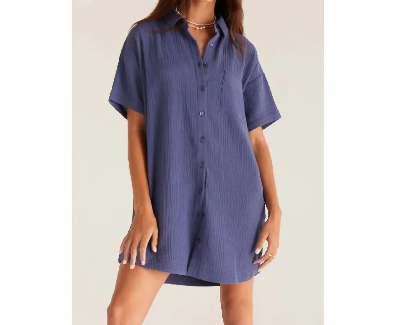 Versatile fashion options for every occasion   Cyrus Gauze Dress In Dusty Navy