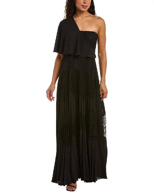 Comfortable yet fashionable women’s wear   Mikael Aghal Pleated Lace Gown