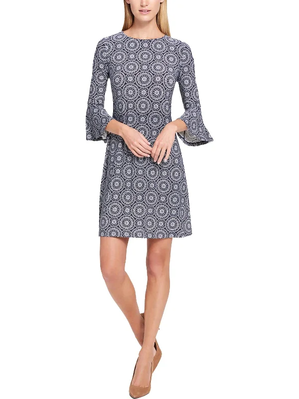 Classic pieces for a timeless wardrobe Petites Womens Printed Mini Wear to Work Dress Classic pieces for a timeless wardrobe Petites Womens Printed Mini Wear to Work Dress