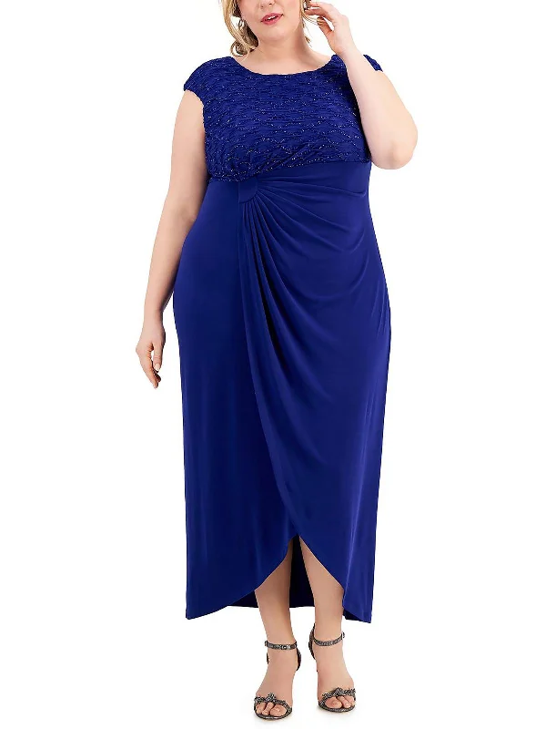 Latest fashion trends for modern women   Plus Womens Knit Glitter Evening Dress