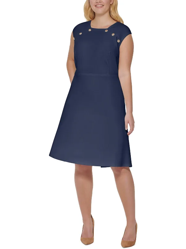 Statement pieces for the confident woman   Plus Womens Scuba Mini Fit & Flare Dress