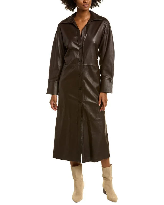 Chic, modern looks for the stylish woman   Vince Leather Shirtdress