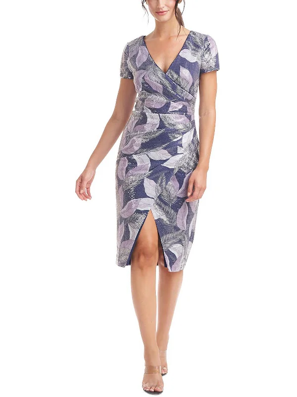 Elegant evening wear for special events Womens Faux Wrap Knee Cocktail and Party Dress Elegant evening wear for special events Womens Faux Wrap Knee Cocktail and Party Dress