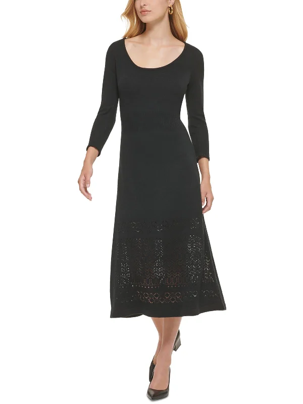 Effortlessly chic outfits for the modern woman   Womens Knit Scoop Neck Sweaterdress