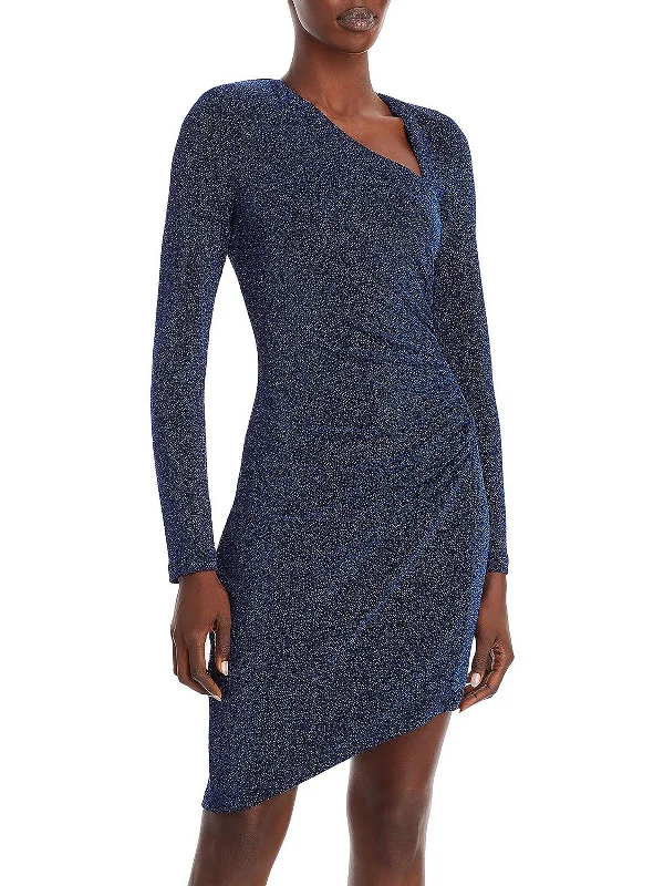 Feminine fashion to express your unique style Womens Metallic Asymmetric Cocktail and Party Dress Feminine fashion to express your unique style Womens Metallic Asymmetric Cocktail and Party Dress
