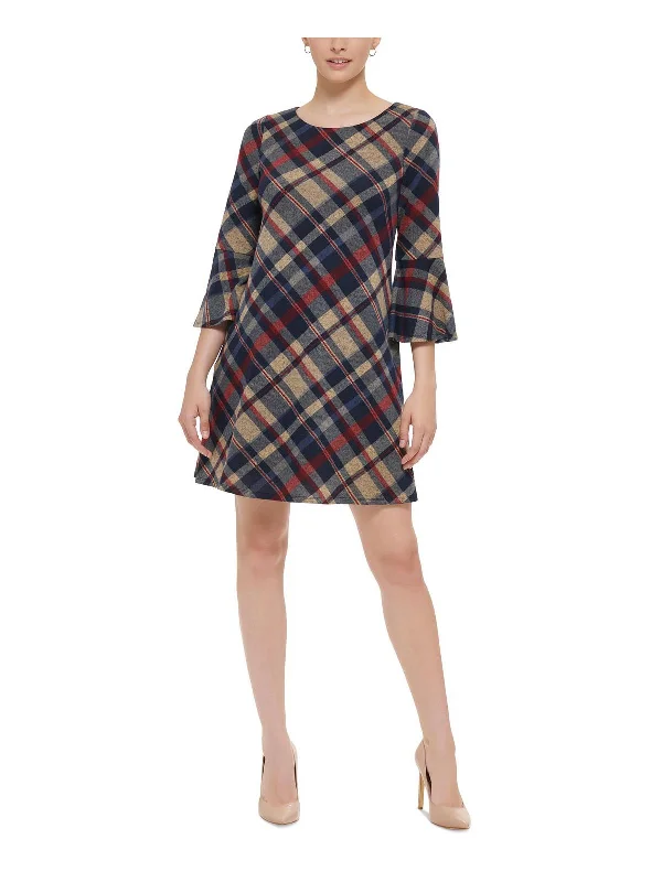 Affordable fashion that looks high-end   Womens Plaid Mini Shift Dress