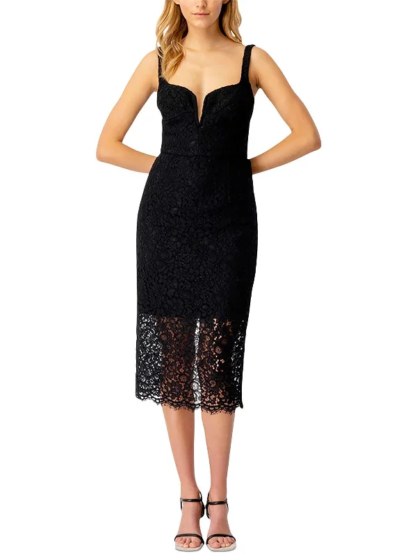 Timeless women’s fashion for any occasion Womens Plunging Midi Cocktail and Party Dress Timeless women’s fashion for any occasion Womens Plunging Midi Cocktail and Party Dress