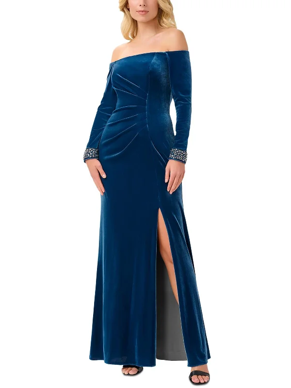 Versatile fashion for every type of woman   Womens Velvet Embellished Evening Dress