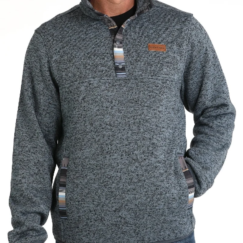 Shop new arrivals in clothing and save – Cinch Men's Logo Quarter Snap Pullover Sweater in Blue Shop new arrivals in clothing and save – Cinch Men's Logo Quarter Snap Pullover Sweater in Blue