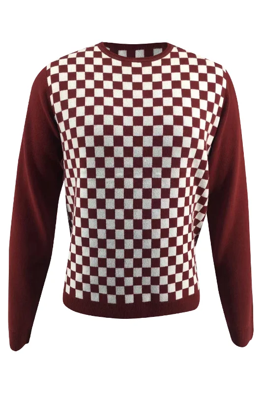 Enjoy exclusive discounts.  Checker Print Cashmere Merino Sweater