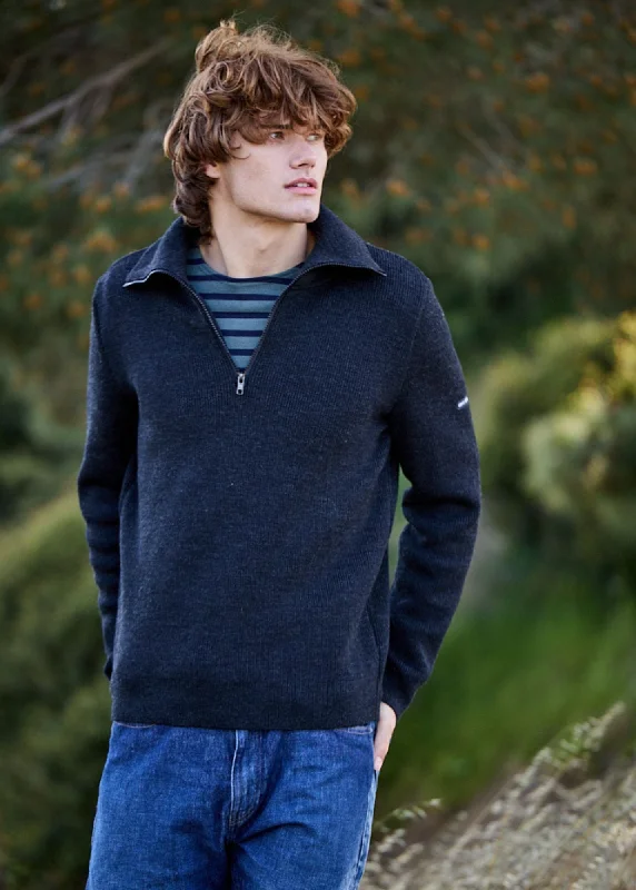 Limited-time offer!  COTENTIN - Quarter Zip Trucker Sweater (DARK GRAY)