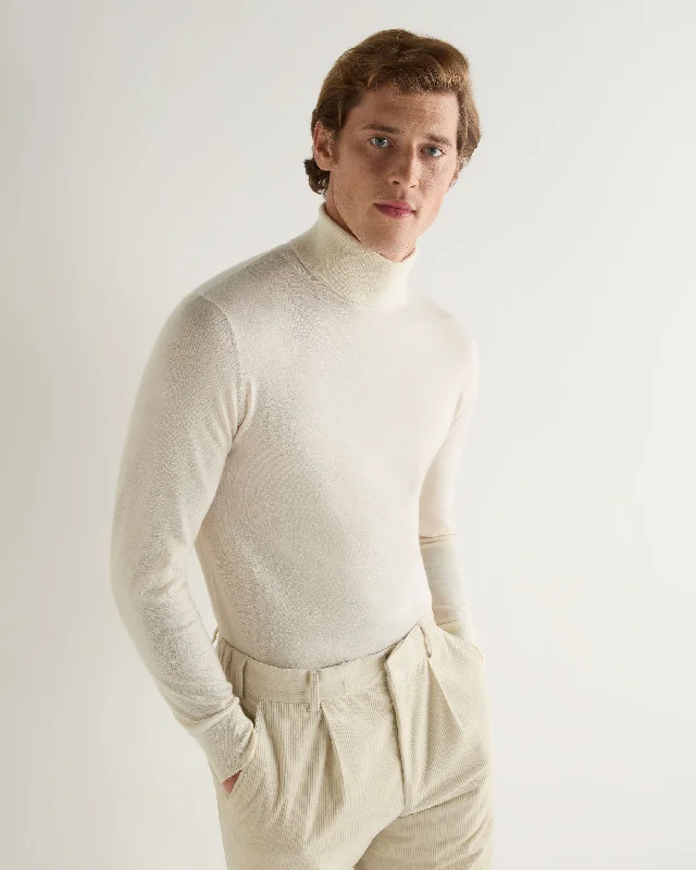 Limited-time sale: Save on all your favorite clothing items. Men's Pimlico Fine Gauge Cashmere Turtle Neck Sweater New Ivory White Limited-time sale: Save on all your favorite clothing items. Men's Pimlico Fine Gauge Cashmere Turtle Neck Sweater New Ivory White