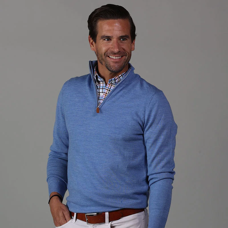 Massive markdowns on clothing items you love – Hurry before they’re gone! Melange Blue Cashmere Touch Australian Merino Quarter Zip Sweater Massive markdowns on clothing items you love – Hurry before they’re gone! Melange Blue Cashmere Touch Australian Merino Quarter Zip Sweater
