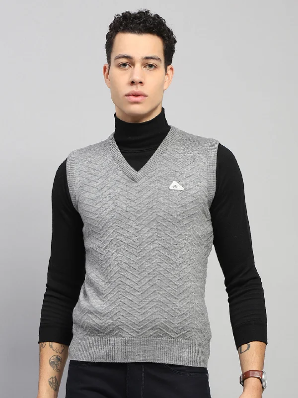 Shop the best clothing sales of the year! Men Grey Self Design V Neck Sleeveless Sweater Shop the best clothing sales of the year! Men Grey Self Design V Neck Sleeveless Sweater