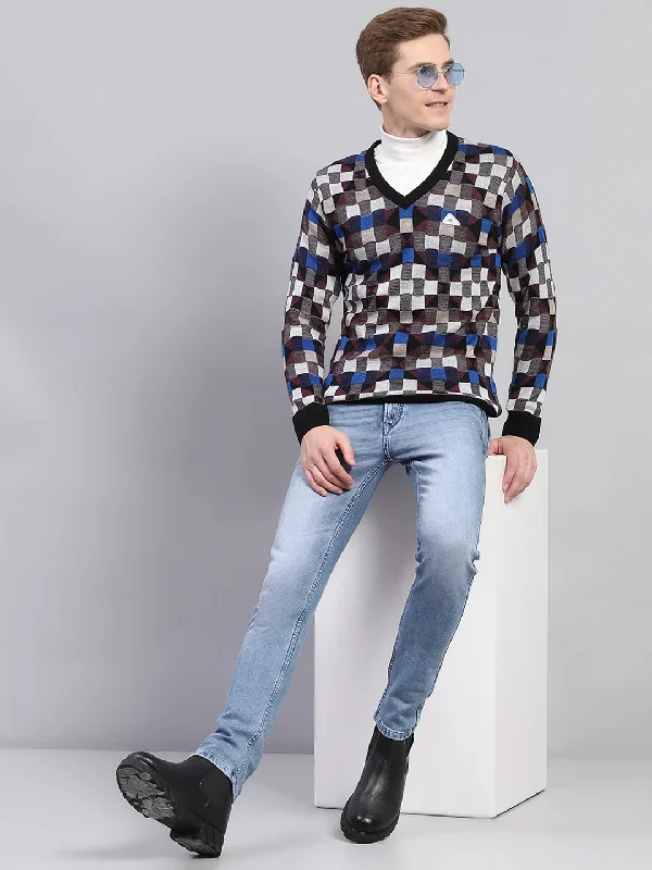 Flash discounts on men’s clothing – Don’t miss out! Men Multicolor Check V Neck Full Sleeve Pullover Flash discounts on men’s clothing – Don’t miss out! Men Multicolor Check V Neck Full Sleeve Pullover