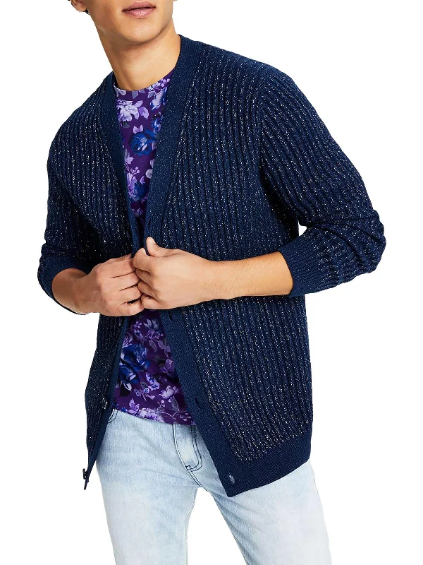 Update your look for less with men’s clothing on sale. Mens Metallic V-Neck Cardigan Sweater Update your look for less with men’s clothing on sale. Mens Metallic V-Neck Cardigan Sweater