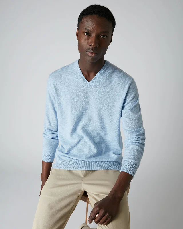 Limited-time discounts on clothing you’ll love Men's Burlington V Neck Cashmere Sweater Cornflower Blue Limited-time discounts on clothing you’ll love Men's Burlington V Neck Cashmere Sweater Cornflower Blue