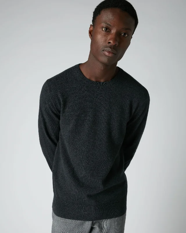 – Shop stylish items today! Men's Oxford Round Neck Cashmere Sweater Dark Charcoal Grey – Shop stylish items today! Men's Oxford Round Neck Cashmere Sweater Dark Charcoal Grey