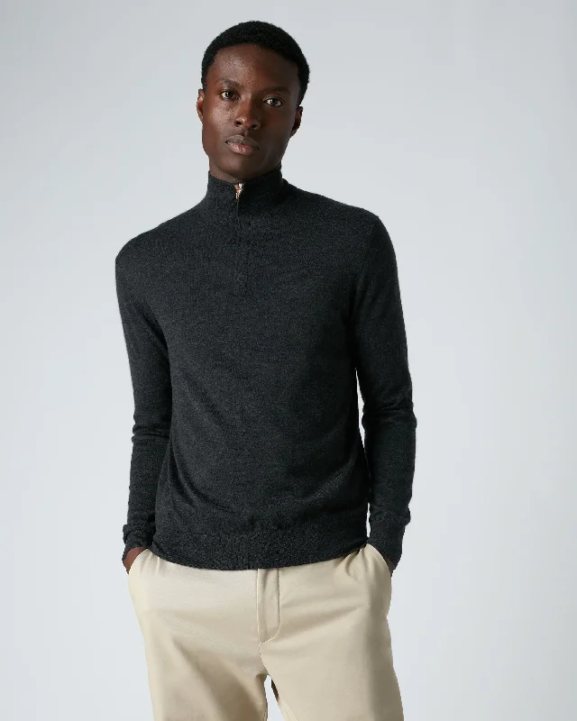 – Shop now and save big. Men's Regent Fine Gauge Cashmere Half Zip Sweater Dark Charcoal Grey – Shop now and save big. Men's Regent Fine Gauge Cashmere Half Zip Sweater Dark Charcoal Grey