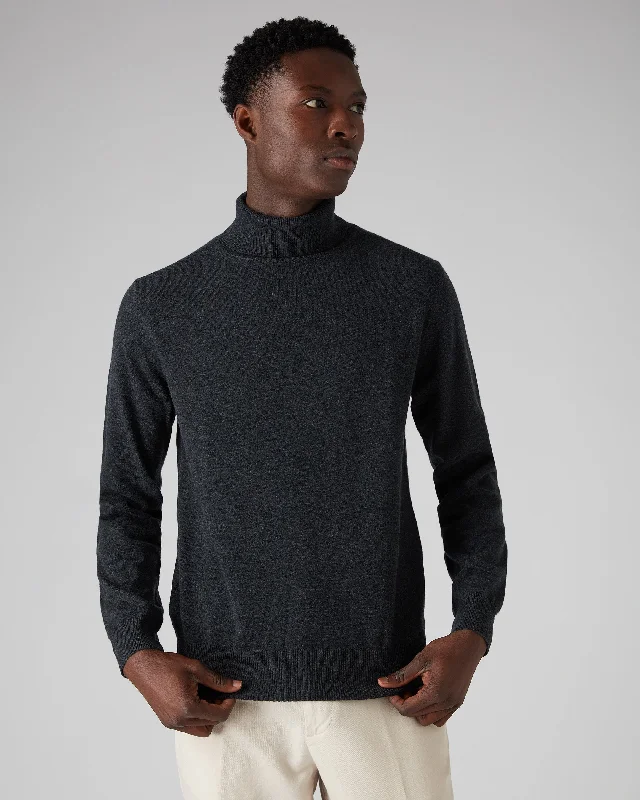 Shop the best clothing sale – Limited-time offer. Men's Trafalgar Turtle Neck Cashmere Sweater Dark Charcoal Grey Shop the best clothing sale – Limited-time offer. Men's Trafalgar Turtle Neck Cashmere Sweater Dark Charcoal Grey