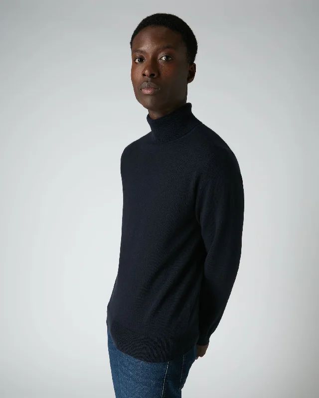Huge deals on men’s clothing – Limited-time only! Men's Trafalgar Turtle Neck Cashmere Sweater Navy Blue Huge deals on men’s clothing – Limited-time only! Men's Trafalgar Turtle Neck Cashmere Sweater Navy Blue