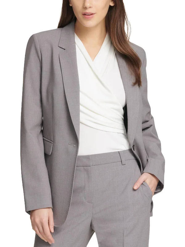 Womens One-Button Long Sleeve One-Button Blazer