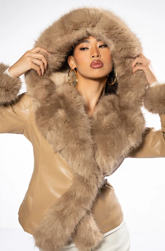 AZALEA WANG NABINA FUR LINED MOTO