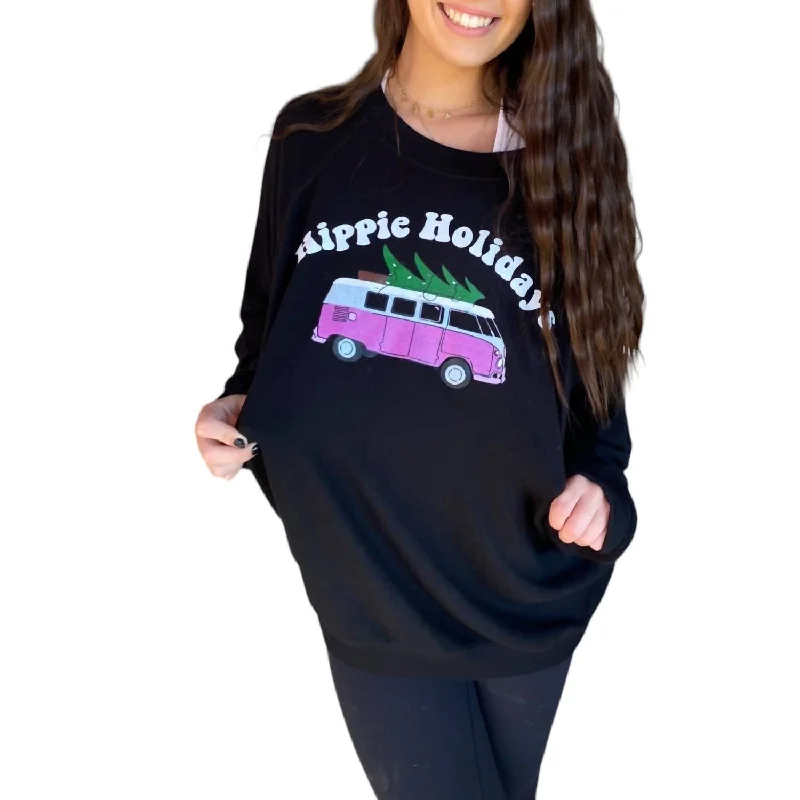 Corey Hippie Holidays Sweatshirt In Black