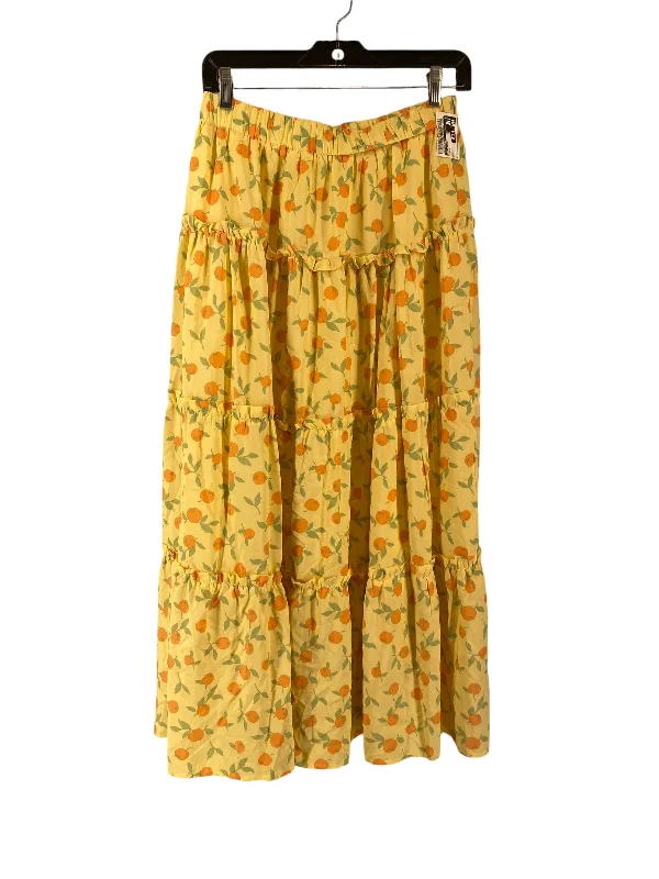 Skirt Maxi By Blu Pepper In Yellow, Size: L