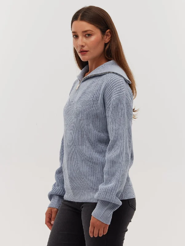 Thurynn Oversize Zippered Funnel Sweater