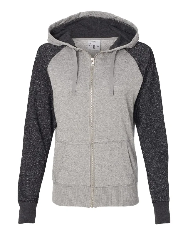 Women’s Glitter French Terry Full-Zip Hooded Sweatshirt