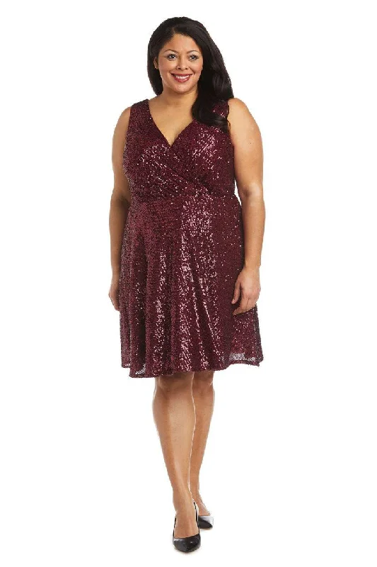 Morgan & Co 12889WM Plus Size Short Sequin Dress