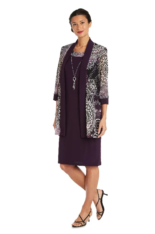 R&M Richards 7883 Short Print Jacket Cocktail Dress