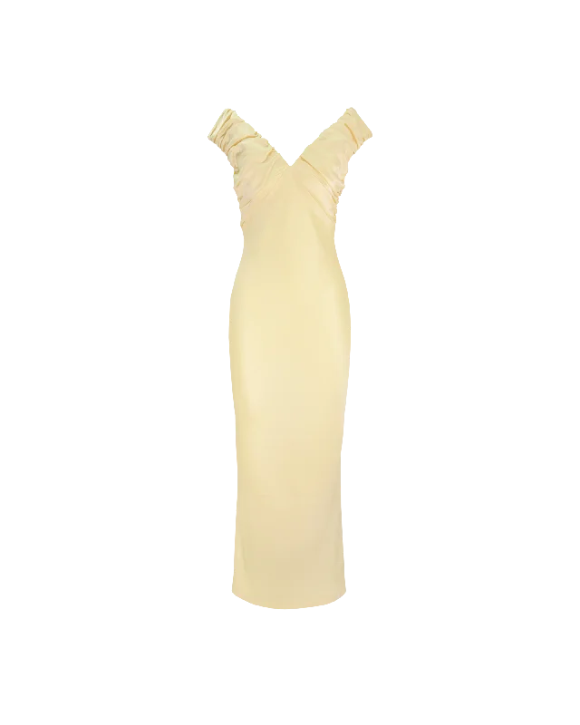 RAQUEL SATIN GOWN BUTTER