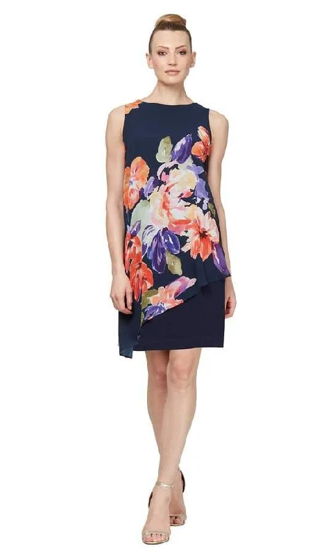 SL Fashions 9177308 Floral Print Short Dress