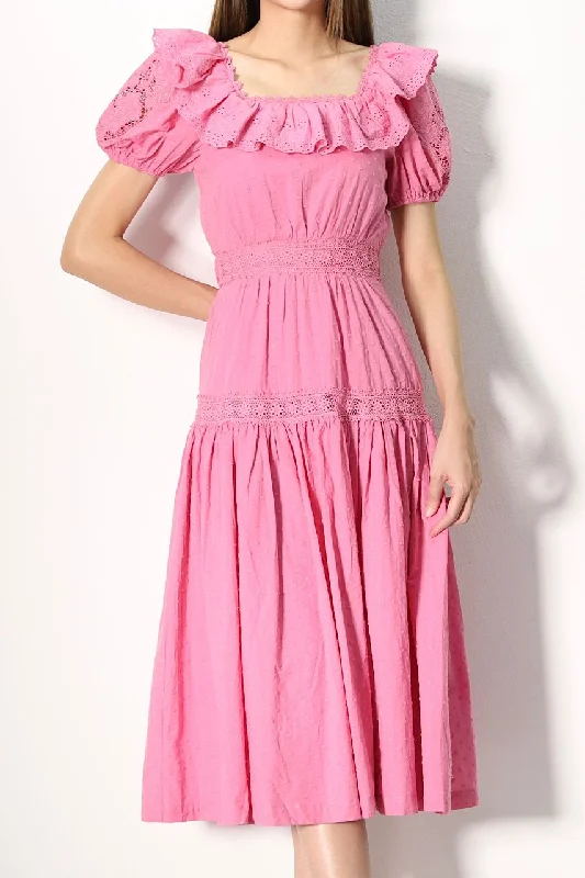 Comfortable yet stylish outfits for women on the go   Claude Summer Lace Cutout Dress