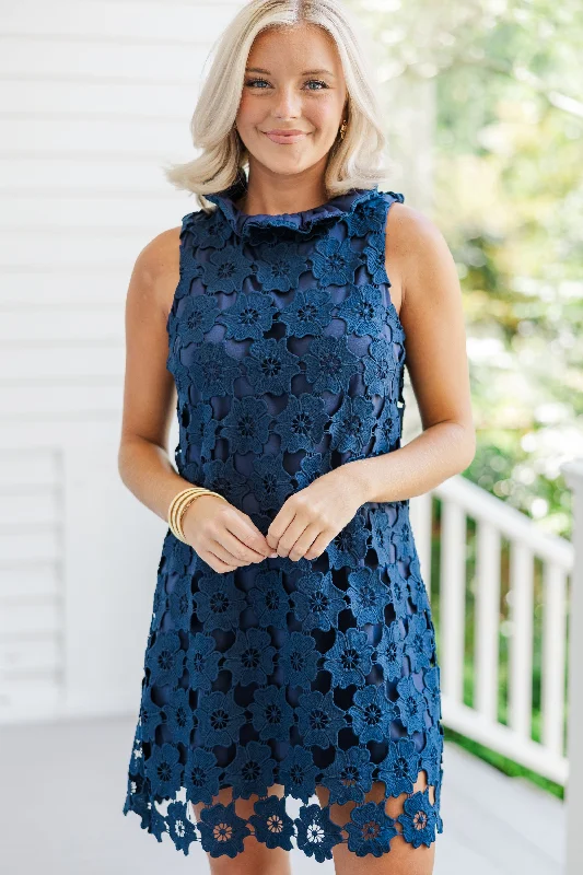 Summer-ready fashion for stylish women   Daily Reminder Navy Blue Crochet Dress