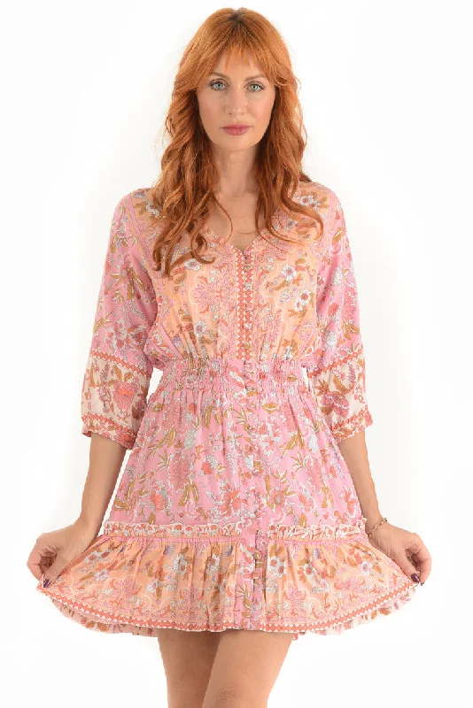 Cozy women’s clothing for the colder months   Kelsey Dress Short / Carnation