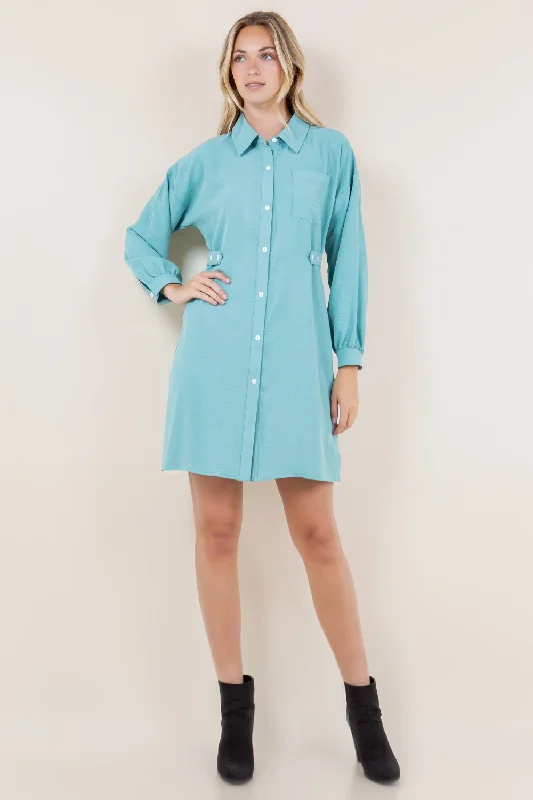 Women’s clothing that fits your personality and style LS BUTTON UP DRESS WITH ADJUSTABLE SIDE TAB - D3529-AFLW-ALOE Women’s clothing that fits your personality and style LS BUTTON UP DRESS WITH ADJUSTABLE SIDE TAB - D3529-AFLW-ALOE