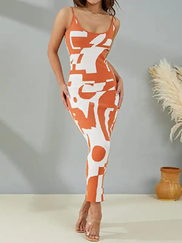 Summer-ready fashion for stylish women   New Fashion Sexy Wind Print Slim Slim Elegant Dress