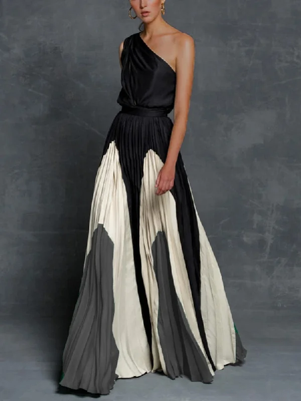 Timeless clothing pieces every woman should own sixsr Summer Black Patchwork Inclined Off One Shoulder Women Dresses Contrast Color High Street Night Club Long Party Dress Clothing Timeless clothing pieces every woman should own sixsr Summer Black Patchwork Inclined Off One Shoulder Women Dresses Contrast Color High Street Night Club Long Party Dress Clothing