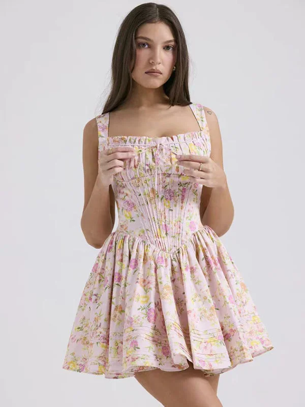 Modern fashion pieces designed for all women Summer Dress - New sexy and elegant floral print suspender waist dress Modern fashion pieces designed for all women Summer Dress - New sexy and elegant floral print suspender waist dress