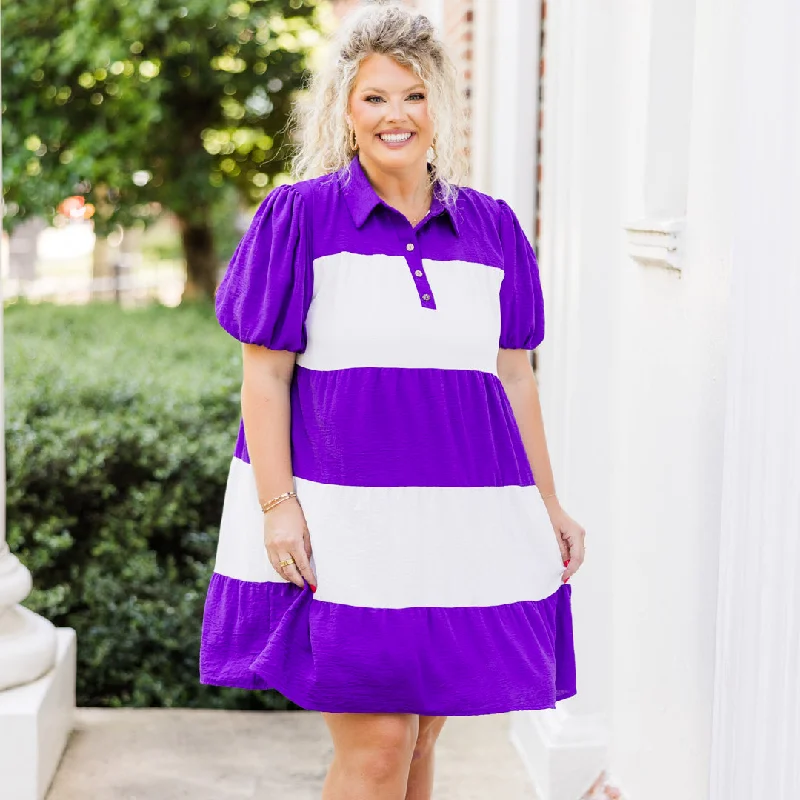 Trendy women’s clothing with a modern twist   We Are The Champions Dress, Purple