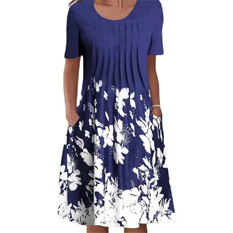 Sapphire Blue Background with White Flowers